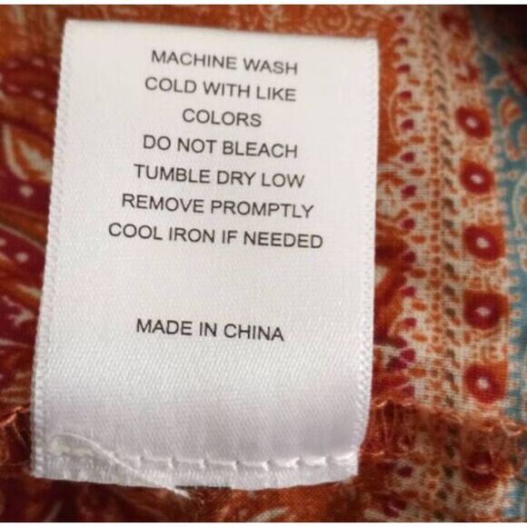 CHELSEA & VIOLET PAISLY ORANGE DUSTER SZ.S EUC. TASSEL TIES. - Picture 9 of 9